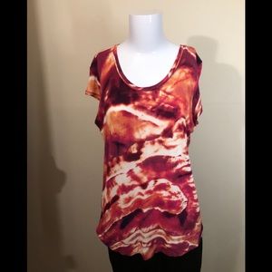 Simply Vera Wang Short Sleeve Top Multicolor L